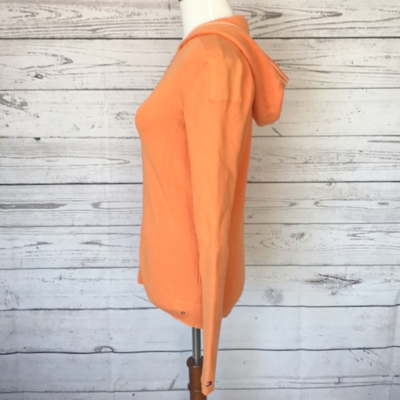 TOMMY HILFIGER Full Zip Orange Sweater Hoodie Size Small - Picture 4 of 9